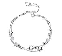 Generico Bracciale Donna Argento 925 Braccialetto Di Perle A Farfalla Smaltate A Goccia Per Donna Con Un Tocco Raffinato E Raffinato Collana Strass Regalo Festa Della Mamma Regali Per Lei