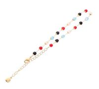 Generico Bracciale Donna Pietre Naturali e Perle Barocche, Accessorio Etnico Elegante in Lapislazzuli e Acciaio Inossidabile, per Viaggi e Feste