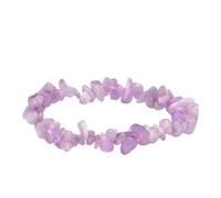 Generico Bracciale elastico Energetico con Pietre chip Naturali Protezione, Equilibrio e Armonia Spirituale - chip in Cristalli Naturali, Amuleto Unisex (Kunzite)