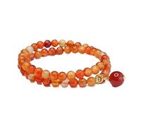 Generico Bracciale fai da te con cordino di loto a mano in agata rossa naturale multicerchio - Gioielli unici in midollo di giada(Color4 6mm)