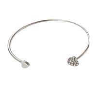 Generico Bracciale femminile - braccialetto cuff | Bracciale aperto | Shinestones scintillante e design a cuore aperto, stile punk romantico, gioiello alla moda da offrire per il compleanno o il San