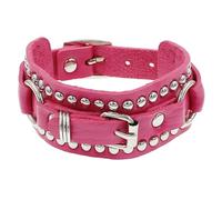 Generico Bracciale Gotico Steampunk In Pelle Larga Da Uomo con Borchie E Punte Bracciale In Pelle Larga Unisex Punk Rock Biker Braccialetti Regolabili Gioielli Gotici Regali Rosa