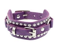 Generico Bracciale Gotico Steampunk In Pelle Larga Da Uomo con Borchie E Punte Bracciale In Pelle Larga Unisex Bracciale Punk Rock Biker Braccialetti Regolabili Gioielli Gotici Regali Viola