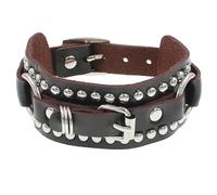 Generico Bracciale Gotico Steampunk In Pelle Larga Da Uomo con Borchie E Punte Bracciale In Pelle Larga Unisex Punk Rock Biker Braccialetti Regolabili Gioielli Gotici Regali Marrone Scuro