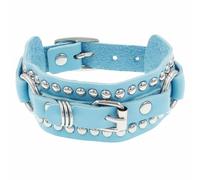 Generico Bracciale Gotico Steampunk In Pelle Larga Da Uomo con Borchie E Punte Bracciale In Pelle Larga Unisex Punk Rock Biker Braccialetti Regolabili Gioielli Gotici Regali Azzurro Cielo