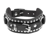 Generico Bracciale Gotico Steampunk In Pelle Larga Da Uomo con Borchie E Punte Bracciale In Pelle Larga Unisex Punk Rock Biker Braccialetti Regolabili Gioielli Gotici Regali Nero