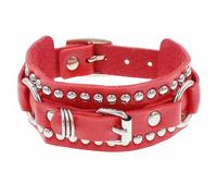 Generico Bracciale Gotico Steampunk In Pelle Larga Da Uomo con Borchie E Punte Bracciale In Pelle Larga Unisex Punk Rock Biker Braccialetti Regolabili Gioielli Gotici Regali Rosso