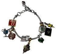 Generico Bracciale harry hogw con vari pendenti treno, coppa, diario gadget idea regalo uomo donna bambino