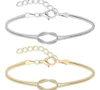 generico Bracciale in Acciaio Titanio Bicolor Oro-Argento - per San Valentino, per Coppie | 2 Pezzi | per Uomini/Donne |