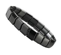 Generico Bracciale in ematite da uomo - Bracciale in pietra naturale da 20 cm, di styling elegante e alla con struttura liscia a perline rotonde per un aspetto casual moderno | Usa il regalo del p