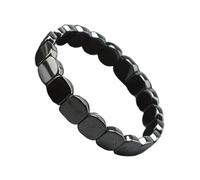 Generico Bracciale in Ematite Donna Uomo, 19cm Ematite Pietra Naturale Bracciale, Materiale Minerale Naturale, Infilato A Mano, Texture Opaca, Fiducia E Motivazione, Concentrazione E