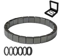 Generico Bracciale in Ematite Uomo, Bracciale in Ematite Hermios, Braccialetto Regolabile in Ematites Magnetica, Favorisce Naturalmente Il Metabolismo E Ripristina La Vitalità (Taglia Unica,A)