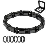 Generico Bracciale in Ematite Uomo, Bracciale in Ematite Hermios, Braccialetto Regolabile in Ematites Magnetica, Favorisce Naturalmente Il Metabolismo E Ripristina La Vitalità (Taglia Unica,B)