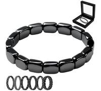 Generico Bracciale in Ematite Uomo, Bracciale in Ematite Hermios, Braccialetto Regolabile in Ematites Magnetica, Favorisce Naturalmente Il Metabolismo E Ripristina La Vitalità (Taglia Unica,F)