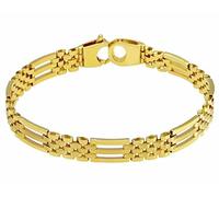 generico BRACCIALE IN ORO GIALLO 18K, 750, UOMO, A 5 FILE, CON INSERTI OVALI E RETTANGOLARI, ARROTONDATI, ALTERNATI, LUNGHEZZA 21 CM, MADE IN ITALY.