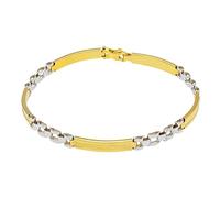 generico BRACCIALE IN ORO GIALLO E BIANCO, 18K, 750, PER UOMO, SEMIRIGIDO, CON PIASTRE SATINATE, SPESSORE 3 MM, LUNGHEZZA 21 CM MADE IN ITALY.