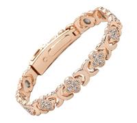 Generico Bracciale in rame da donna - Bracciale con ciondolo regolabile con motivo a foglie | Elegante accessorio di per la vita di tutti i giorni, matrimonio, compleanno, anniversario, San