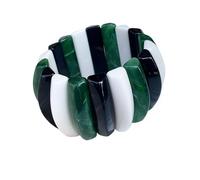 Generico Bracciale irregolare in acrilico a maglie larghe da donna, texture granulare, viso liscio, da indossare tutti i giorni(Green)