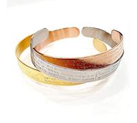 Generico Bracciale Italiano Unisex Padre Nostro Ave Maria Rigido Acciaio Inossidabile