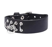 Generico Bracciale Largo In Pelle Da Donna Braccialetto Vintage Punk Bracciale Avvolgente Gotico Bracciale Rigido Regolabile In Pelle Larga con Fori Gioielli Gotici Regali Nero