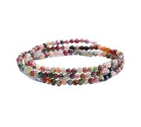 Generico Bracciale multi-anello con tormalina naturale - Gioielli con perline di pietre preziose di cristallo for benessere e stile(About5mm)