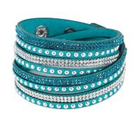 Generico Bracciale Pelle Uomo, Braccialetto Intrecciato In Pelle Da Donna Con Strass Multistrato E Chiusura Magnetica, Gioiello Fatto A Mano In Cristallo, Regalo Per Donne, Ragazze Adolescenti, Turc