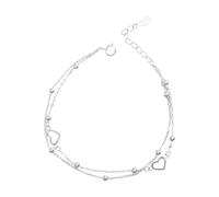 Generico Bracciale per il cuore 'amore - gioielli fascino a doppio strato | Braggle di chiusura romantica per donne e ragazze | accessorio regalo per gli studenti | Bracciale a catena del cuore
