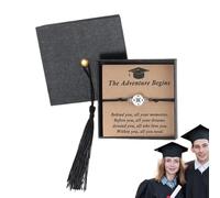 Generico Bracciale per la Promozione 2025,Braccialetto con Bussola per la Laurea - Braccialetto Motivazionale con Scatola e Card Citazioni, Regalo per Feste Ideale per Donne e Uomini