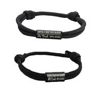 Generico Bracciale personalizzato In amorevole ricordo con incisione I Will Carry You With Me, Braccialetti commemorativi per la perdita di una persona cara, Braccialetti coordinati per coppie