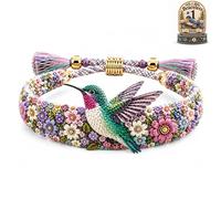 Generico Bracciale Ricamato A Mano Con Uccelli, Bracciale Intrecciato Con Design Di Uccelli, Accessorio Di Ispirazione Con Significato Incoraggiante, Speranza E Resilienza, Forza Emotiva(A)