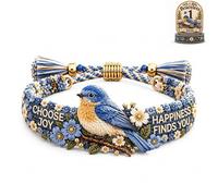 Generico Bracciale Ricamato A Mano Con Uccelli, Regolabile, Che Offre Incoraggiamento Ed Emozioni Resilienti, Regalo For Donne E Amanti Degli Uccelli(B)