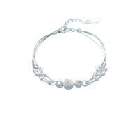 Generico Bracciale Rigido Girevole Con Perline In Argento Sterling 925, Bracciale Rigido Con Perline Rotanti Multistrato, Tre Vite, Tre Generazioni, Braccialetto Dell'Eternità Con Perline, Regalo P