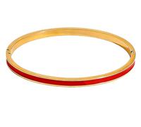Generico Bracciale rigido in oro smaltato rosso per uomo e donna Gioielli semplici in acciaio inossidabile Gioielli creativi alla moda, accessorio elegante e di tendenza per l'uso quotidiano