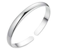 generico Bracciale Sutra del Cuore Spazzolato - Argento Puro 999, Largo, Aperto | 1 Pezzo | per Donne, Occasioni Speciali | Bracciale di Lusso