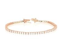 Generico Bracciale Tennis con Pietre Bianche, Placcato Rame, 3mm, 20cm