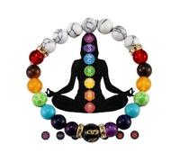 Generico Bracciale Tibetan Chakra Symbols Multicolore Pietre Naturali Amuleto Portafortuna Monaci Tibetani Talismano Protezione Benedizione Buddhismo Mantra Sacri Yoga Idea Regalo Uomo Donna