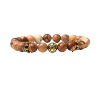 Generico Bracciale Tibetan Color Legno Pietrificato Cristallo Naturale Amuleto Portafortuna Monaci Tibetani Talismano Protezione Benedizione Buddhismo Mantra Sacri Yoga Idea Regalo Uomo Donna