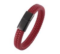 Generico Bracciale Uomo Cuoio, Braccialetti In Pelle Per Coppie, Braccialetti Intrecciati Creativi, Affascinanti Braccialetto Vintage, Gioielli Per Il Papà Per Il Compleanno, Rossi 20,5 Cm