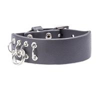 Generico Bracciale Uomo Cuoio, Braccialetto Creativo Regolabile In Pelle, Stile Gotico Punk, Largo, Semplice, Vintage, Affascinante, Per Uomo E Donna, Grigio, 22 Cm