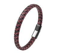 Generico Bracciale Uomo Pelle, Braccialetti Intrecciati Bicolore, Braccialetti In Pelle Intrecciata, Bracciale Vintage, Gioielli Per Il Papà Per Il Compleanno, Rossi