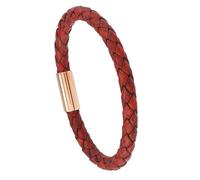 Generico Bracciale Vichingo Uomo, Bracciale In Pelle Intrecciata Fatto A Mano, Semplice E Innovativo, Braccialetto Vintage, Portafortuna Per Uomo E Donna, Rosso, 20 Cm