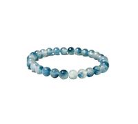 Generico Braccialetti classici in giada con diaspro e calcedonio blu da 6/8/10/12 mm, uomo donna(6mm)
