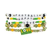 Genérico Braccialetti con perline di calcio, set di gioielli sportivi unisex, accessori per tifosi della giornata di gioco, per genitori, allenatori e giocatori, braccialetti con spirito della squadra