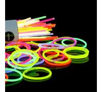 Generico- Braccialetti Luminosi 100 Pz-Multicolor, Colore Assortiti, Starlight_05