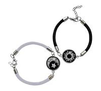 Generico Braccialetti Sole E Luna, Design Fluorescente, 19 Cm, Braccialetti Luminosi Con Treccia Sole Luna, Da Polso Per Coppia Regolabili, Per Uomini Donne Ragazzi Ragazze Giovani Adolescenti