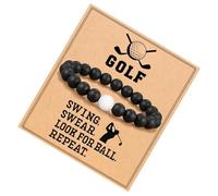 Generico Braccialetti sportivi, braccialetti per tallone maschile,Sports Golf Hockey Fortly Charm - Calza di ripieno, gioielli per ragazzi, ciondolo fresco, catena di perle motivazionali per uomini