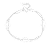 Generico Braccialetto Cuore Donna - Braccialetti Argento Gioielli a Forma di Cuore | Braccialetti Doppio Strato Moda Gioielli Compleanno Matrimonio