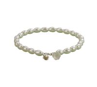 Generico Braccialetto di perle per donna leggero due generazioni perline versatile ornamento francese mano braccialetto vintage da donna Di Bracciali (White, One Size)