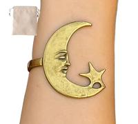 Generico Braccialetto Donna Luna e Stelle Aperto | Bracciale a con Stelle e Luna,Gioiello Regolabile per Compleanni Natale San Festa della Mamma