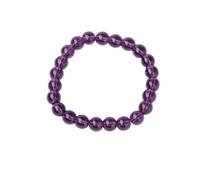 Generico Braccialetto elastico a cristallo porpora da 8mm Amethyst per le donne